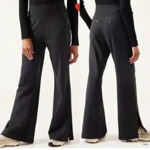 Athleta Venice Flare Pant Sz L Black #882675 Pullon Casual Travel